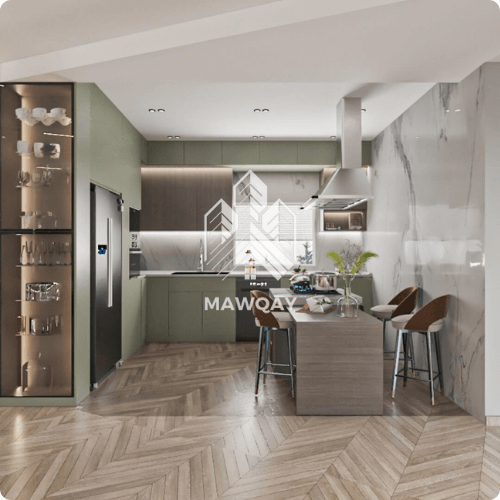 "American kitchen render"